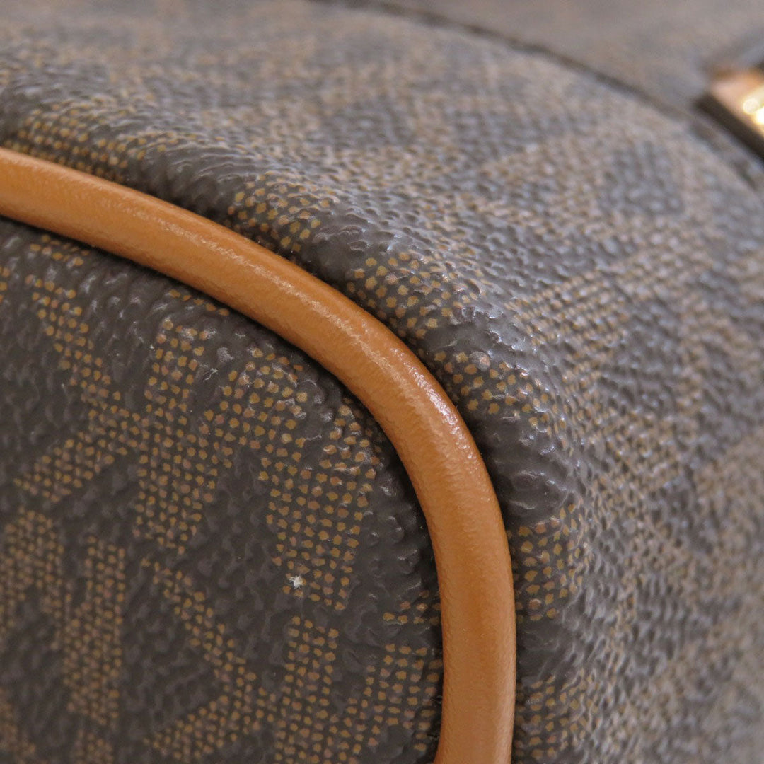 MICHAEL KORS Backpack PVC Brown Rear zip MK signature Women Used Authentic