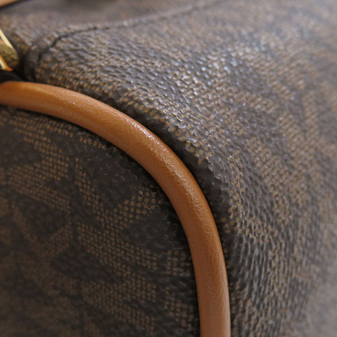 MICHAEL KORS Backpack PVC Brown Rear zip MK signature Women Used Authentic