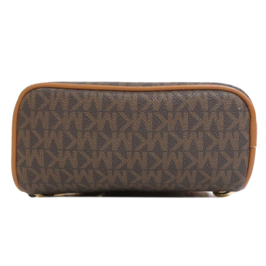 MICHAEL KORS Backpack PVC Brown Rear zip MK signature Women Used Authentic