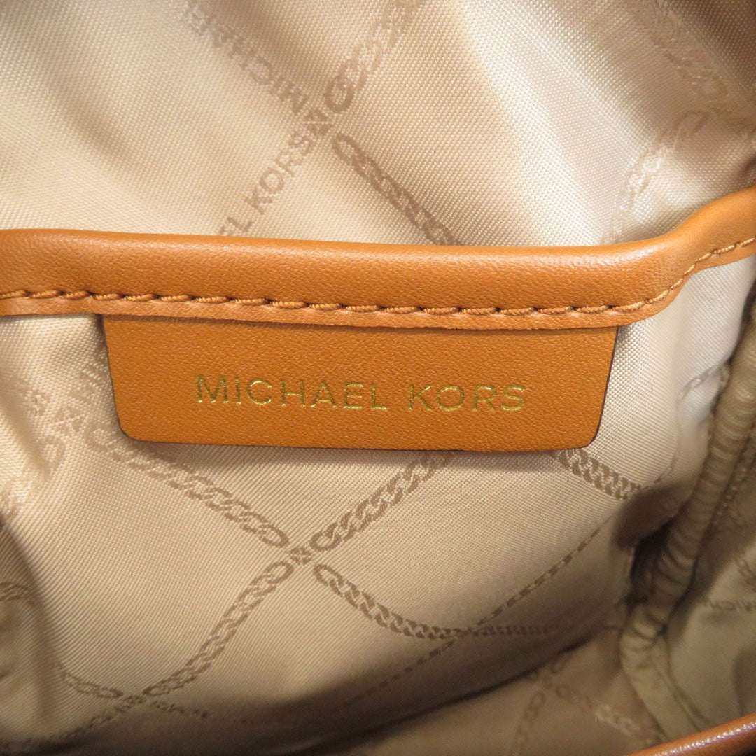 MICHAEL KORS Backpack PVC Brown Rear zip MK signature Women Used Authentic