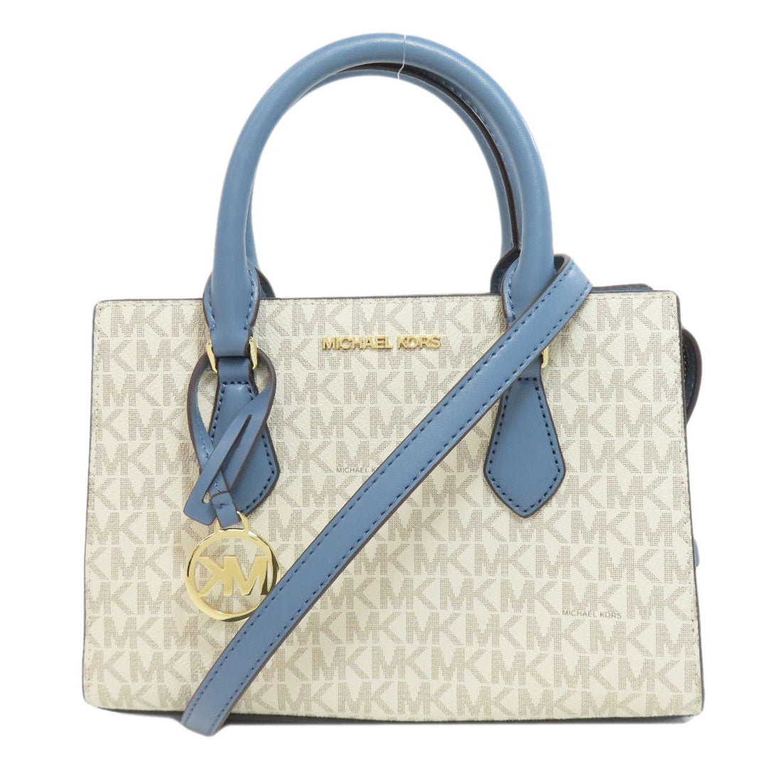 MICHAEL KORS Handbag PVC white MK Signature 2WAY Women Used Authentic