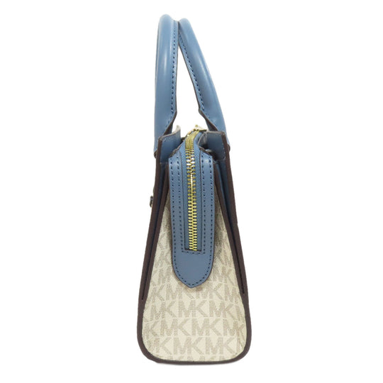 MICHAEL KORS Handbag PVC white MK Signature 2WAY Women Used Authentic