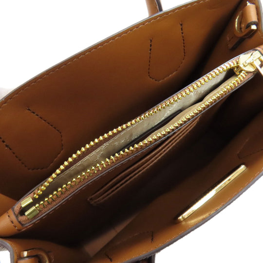 MICHAEL KORS Handbag PVC Brown MK Signature 2WAY Women Used Authentic