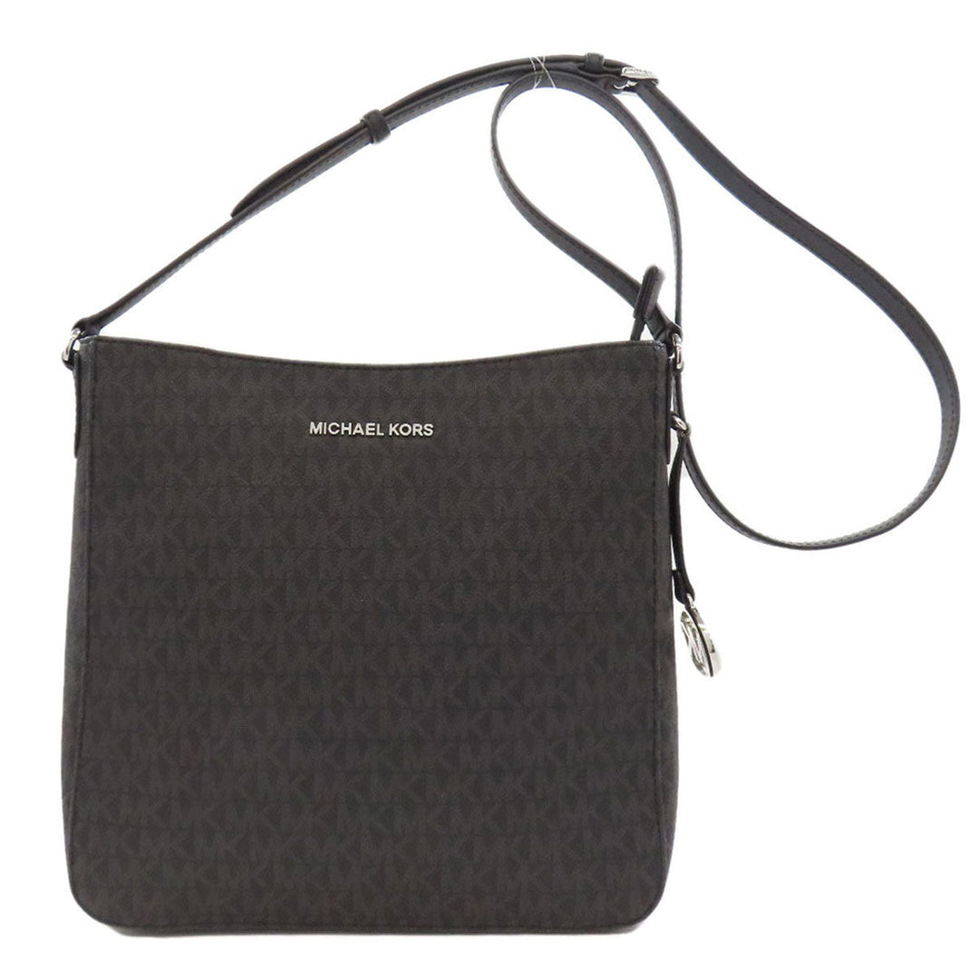 MICHAEL KORS Shoulder Bag PVC black MK signature Women Used Authentic