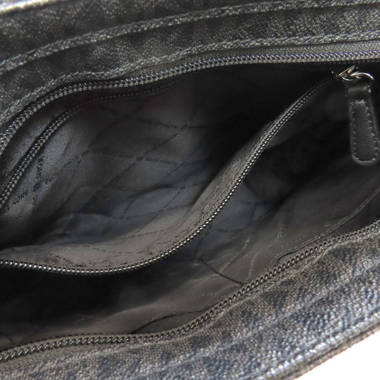 MICHAEL KORS Shoulder Bag PVC black MK signature Women Used Authentic