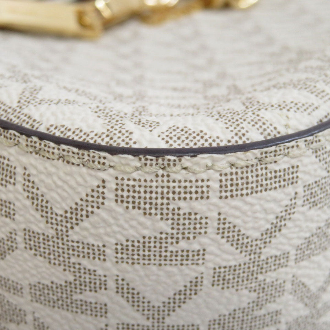 MICHAEL KORS Shoulder Bag PVC white MK signature Women Used Authentic
