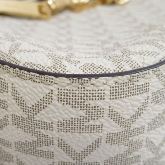 MICHAEL KORS Shoulder Bag PVC white MK signature Women Used Authentic