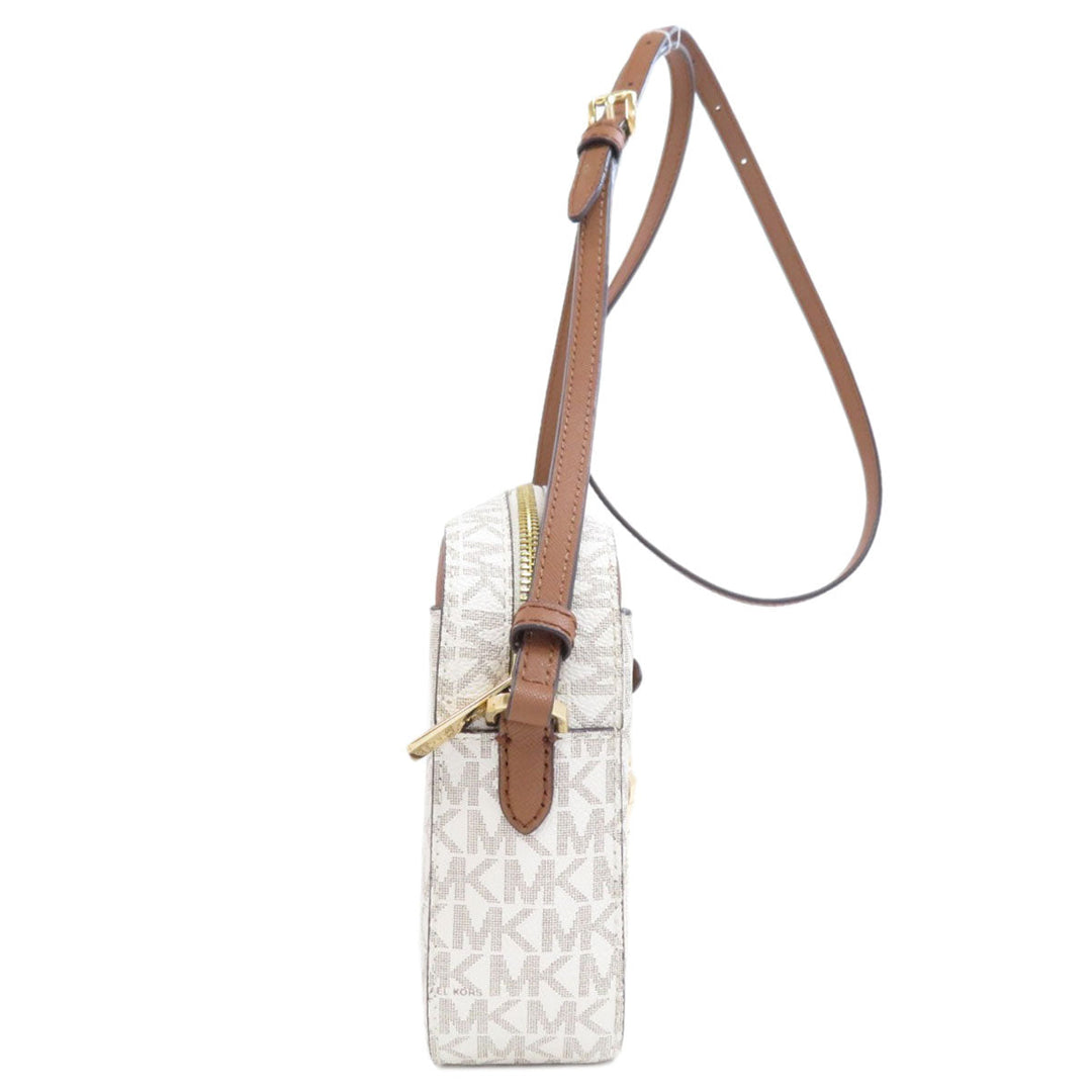 MICHAEL KORS Shoulder Bag PVC white MK signature Women Used Authentic