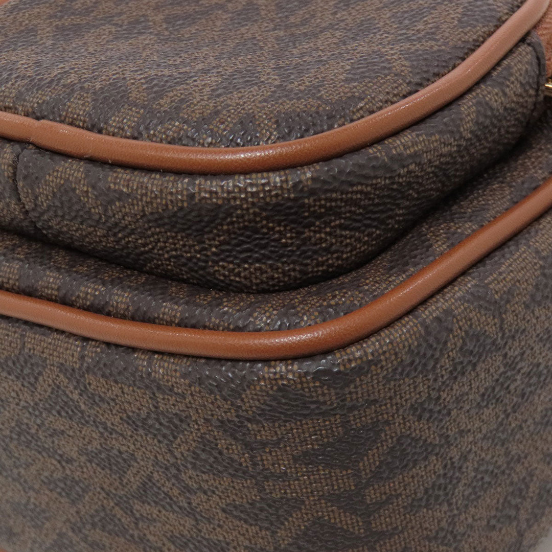 MICHAEL KORS Shoulder Bag PVC Brown MK signature Women Used Authentic