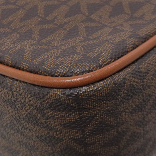 MICHAEL KORS Shoulder Bag PVC Brown MK signature Women Used Authentic