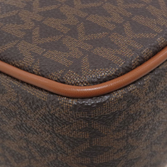 MICHAEL KORS Shoulder Bag PVC Brown MK signature Women Used Authentic