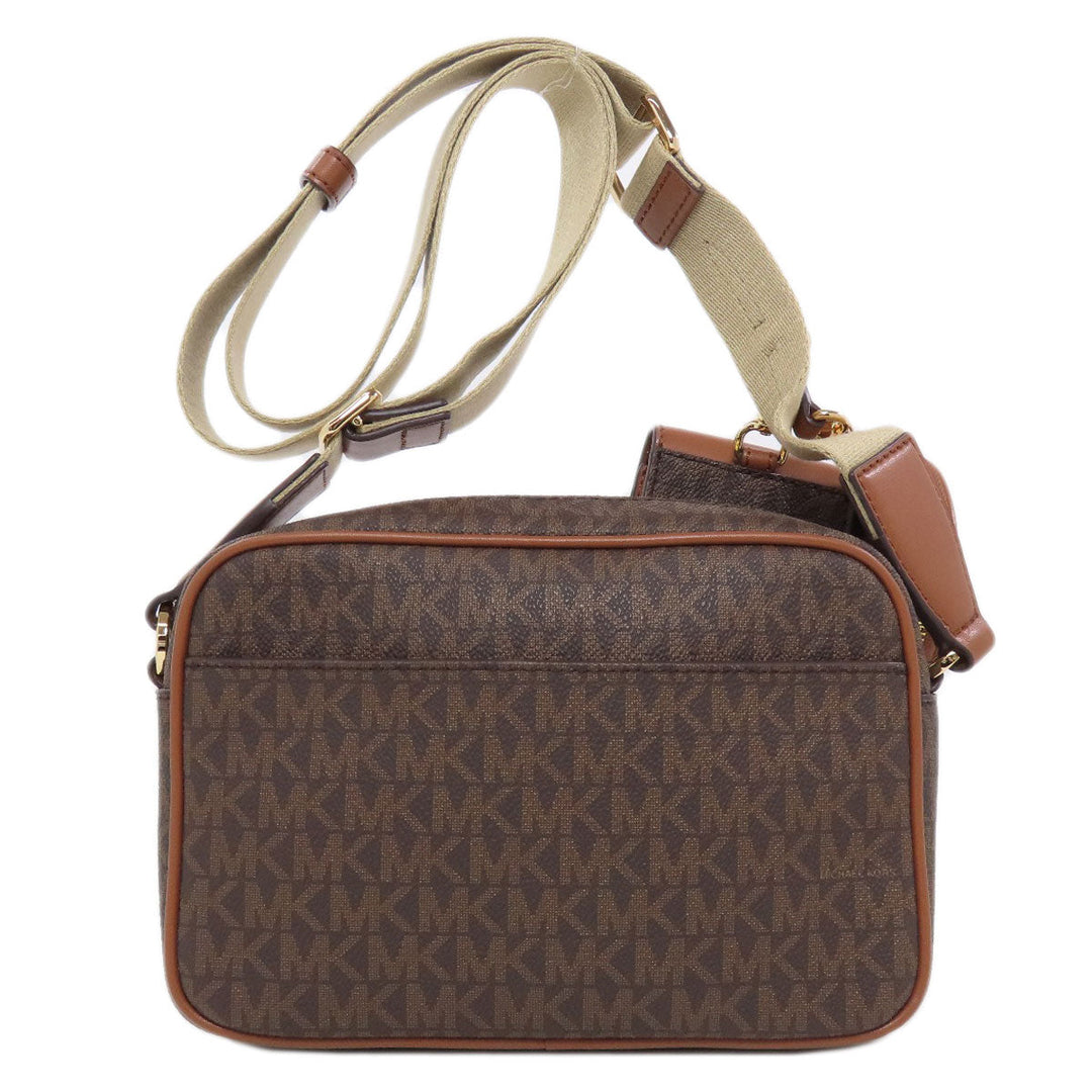 MICHAEL KORS Shoulder Bag PVC Brown MK signature Women Used Authentic