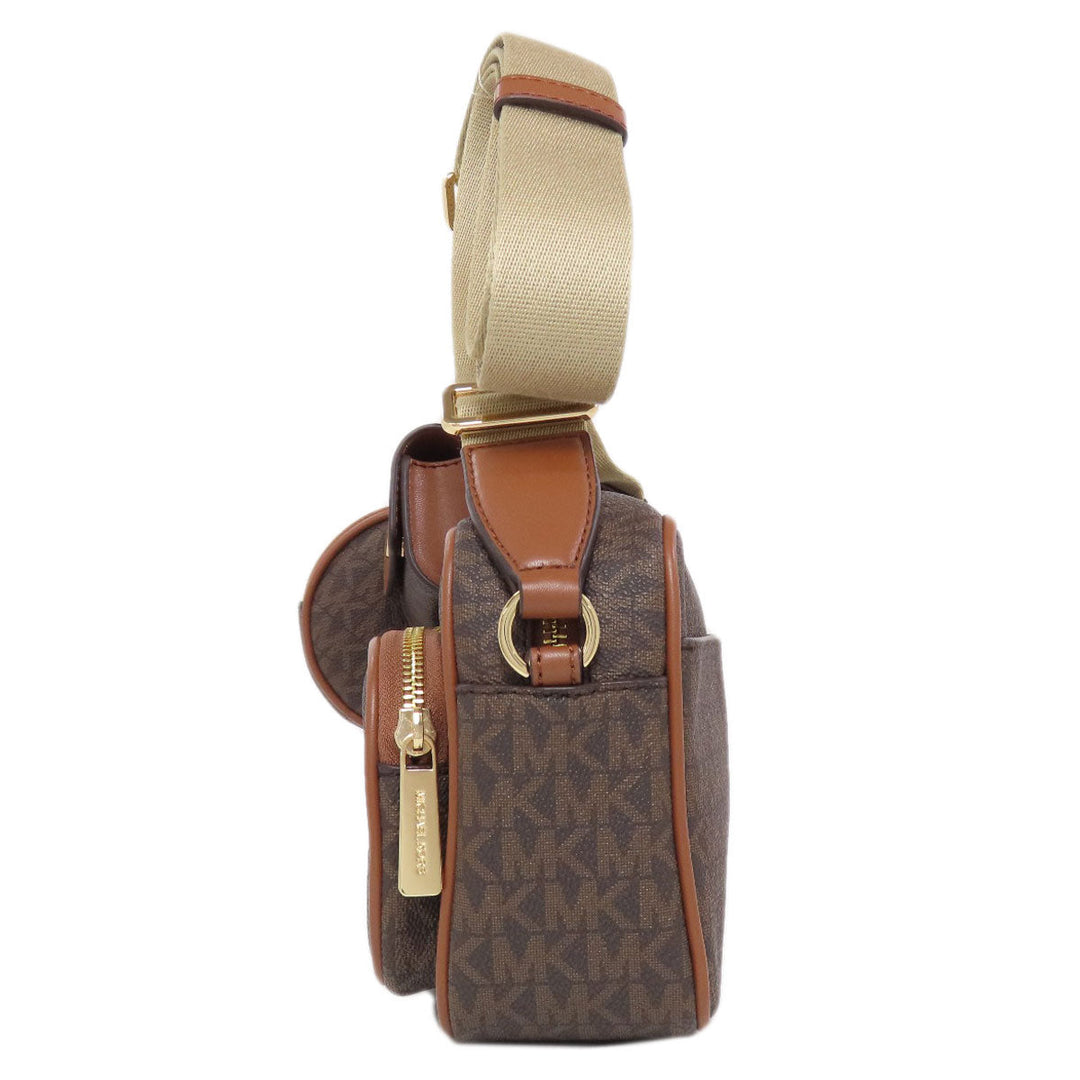 MICHAEL KORS Shoulder Bag PVC Brown MK signature Women Used Authentic