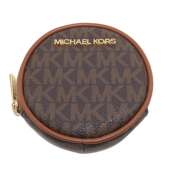 MICHAEL KORS Shoulder Bag PVC Brown MK signature Women Used Authentic