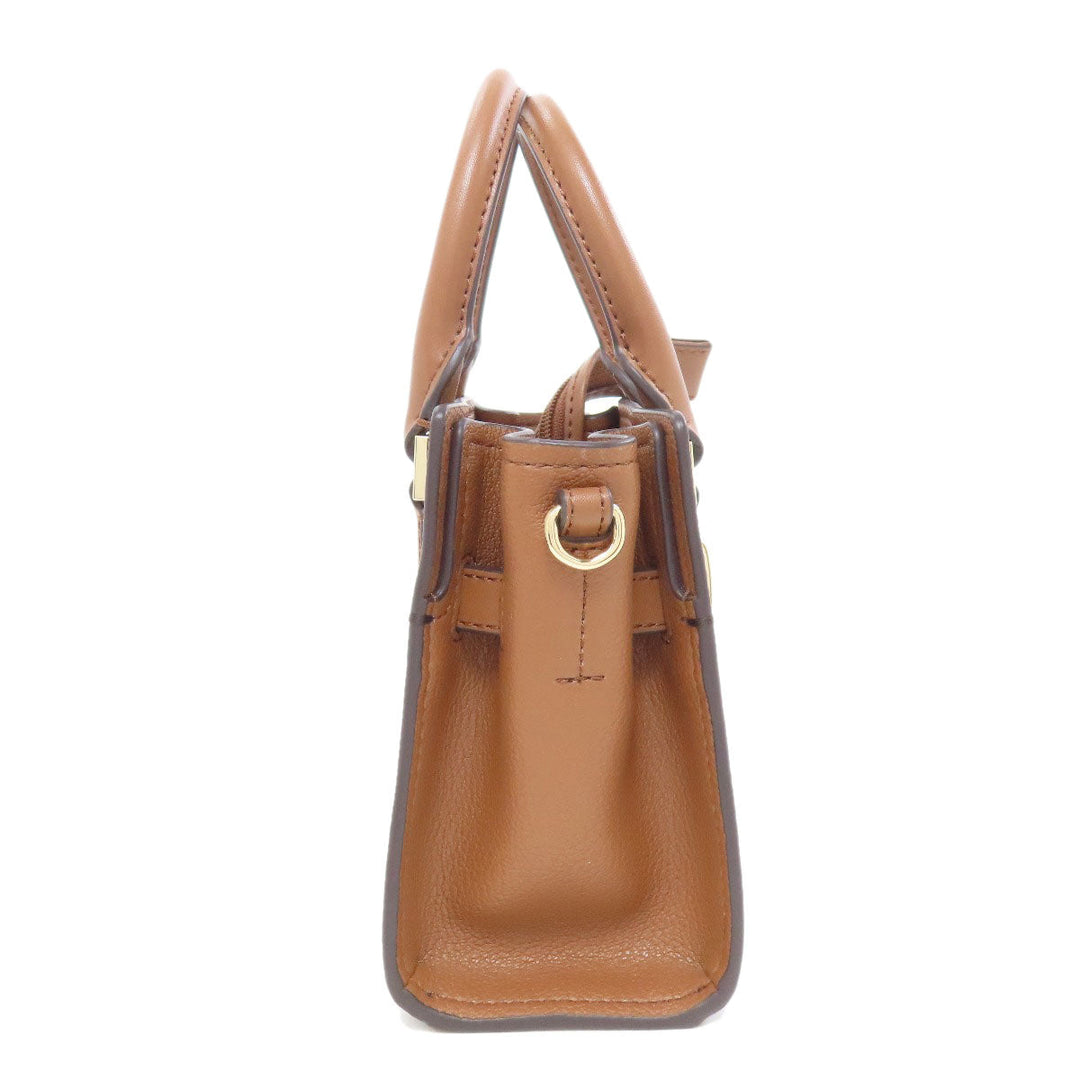 MICHAEL KORS Handbag PVC Brown MK Signature 2WAY Women Used Authentic