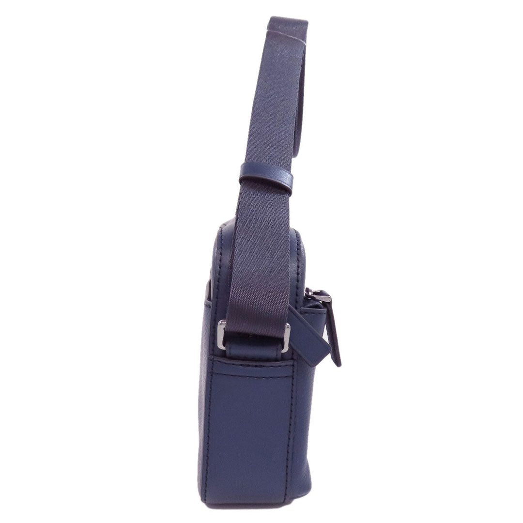 MICHAEL KORS Shoulder Bag leather Navy logo Women Used Authentic
