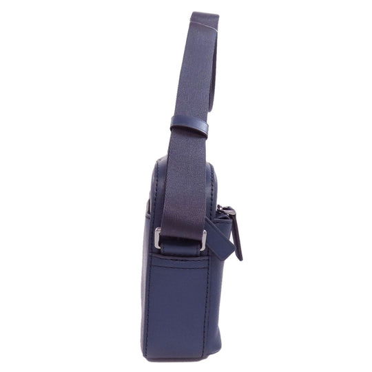 MICHAEL KORS Shoulder Bag leather Navy logo Women Used Authentic