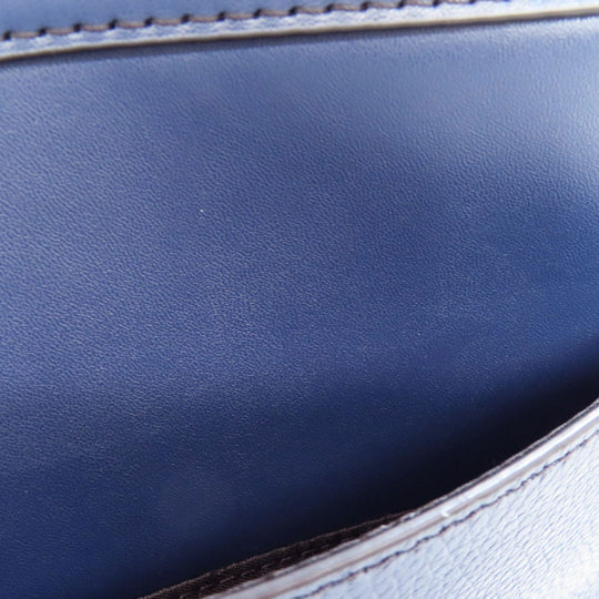 MICHAEL KORS Shoulder Bag leather Navy logo Women Used Authentic