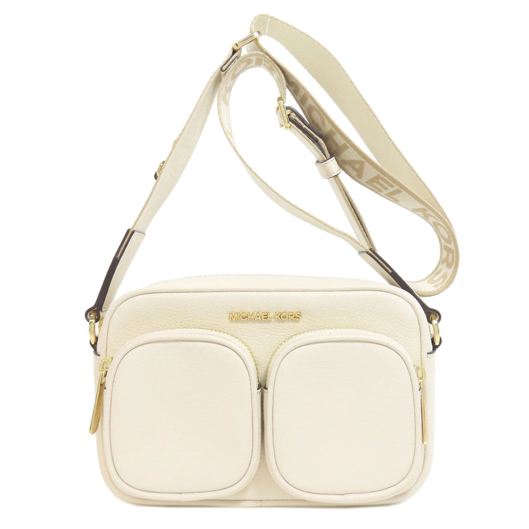 MICHAEL KORS Shoulder Bag leather white logo Women Used Authentic