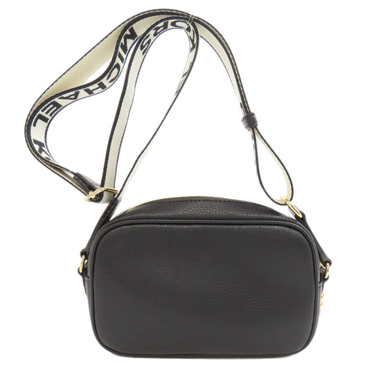 MICHAEL KORS Shoulder Bag leather black logo Women Used Authentic