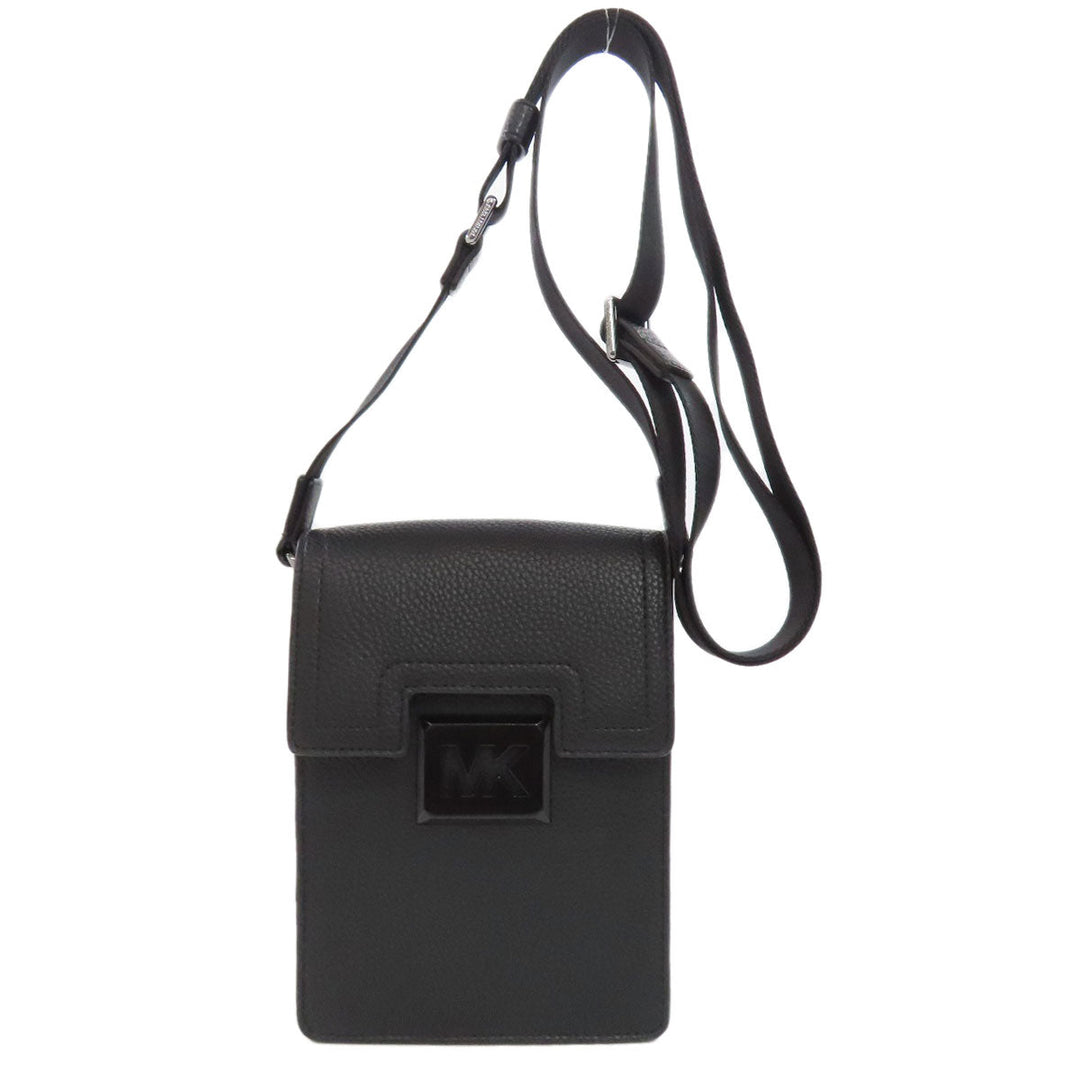 MICHAEL KORS Shoulder Bag leather black logo Women Used Authentic