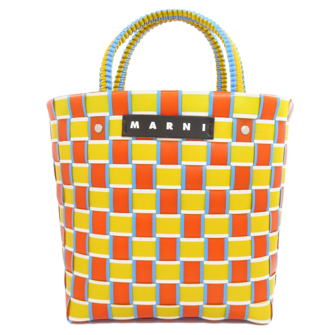 MARNI Handbag PVC Orange Basket bag Women Used Authentic