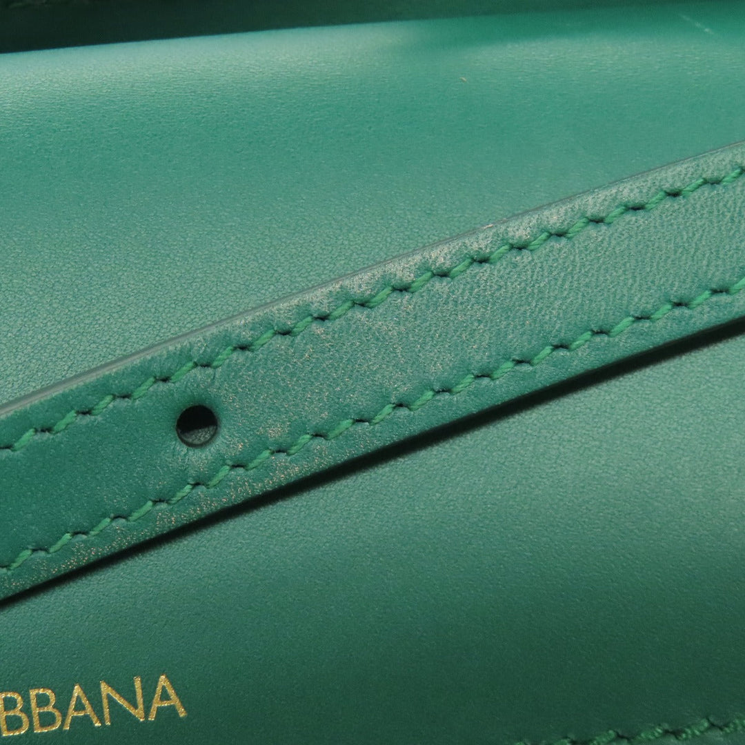DOLCE&GABBANA Handbag leather green Sicily 62 2WAY Women Used Authentic
