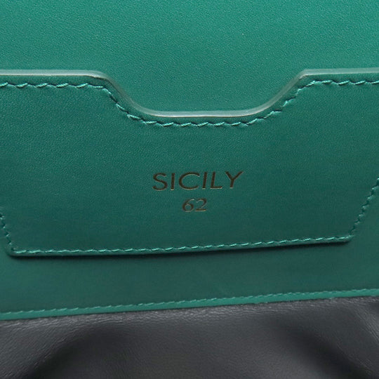 DOLCE&GABBANA Handbag leather green Sicily 62 2WAY Women Used Authentic