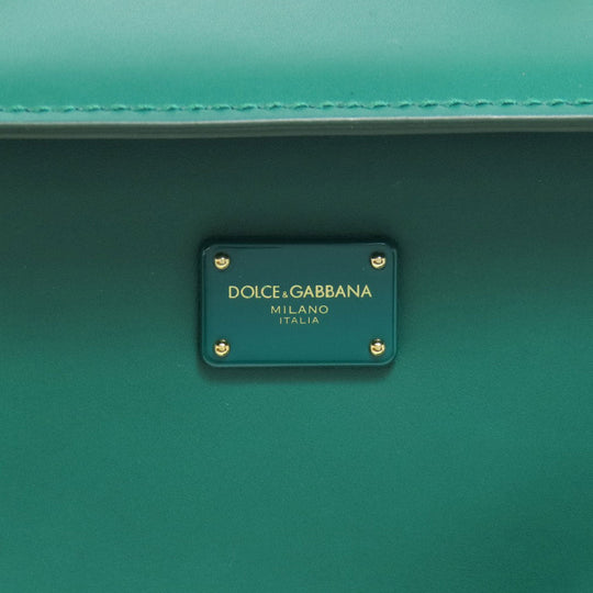 DOLCE&GABBANA Handbag leather green Sicily 62 2WAY Women Used Authentic