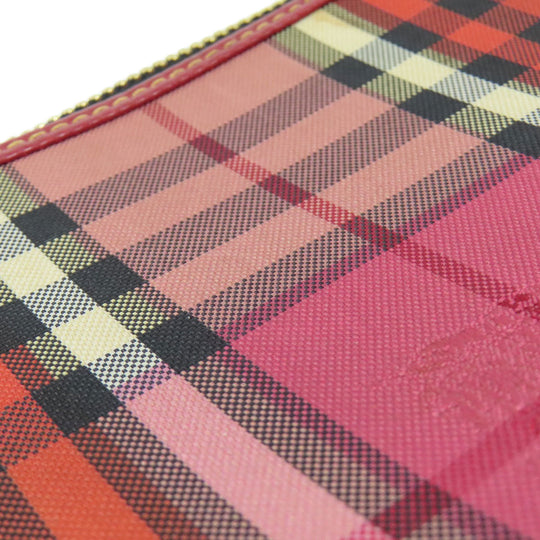 BURBERRY Shoulder Bag canvas Red Check Pattern Women Used Authentic