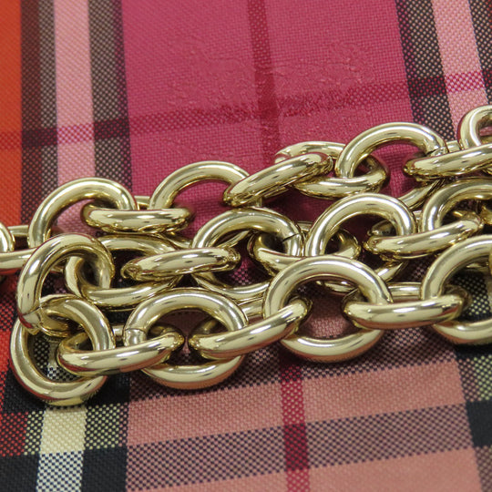 BURBERRY Shoulder Bag canvas Red Check Pattern Women Used Authentic