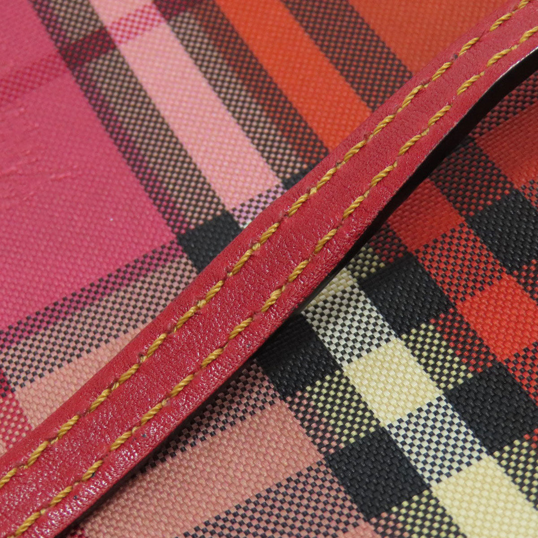 BURBERRY Shoulder Bag canvas Red Check Pattern Women Used Authentic