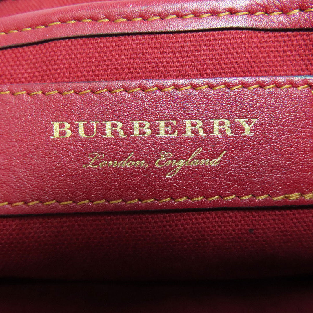 BURBERRY Shoulder Bag canvas Red Check Pattern Women Used Authentic