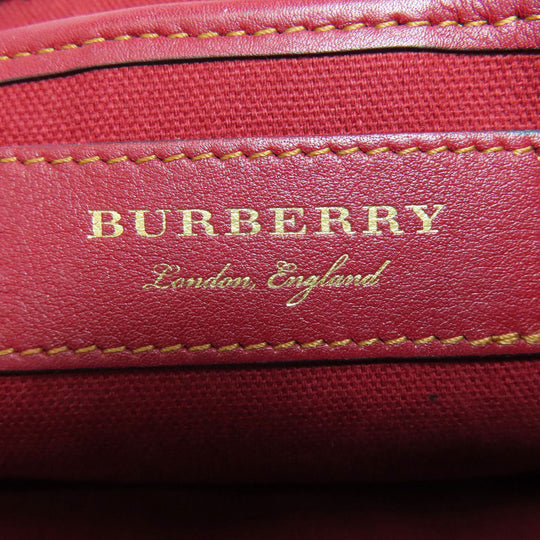 BURBERRY Shoulder Bag canvas Red Check Pattern Women Used Authentic