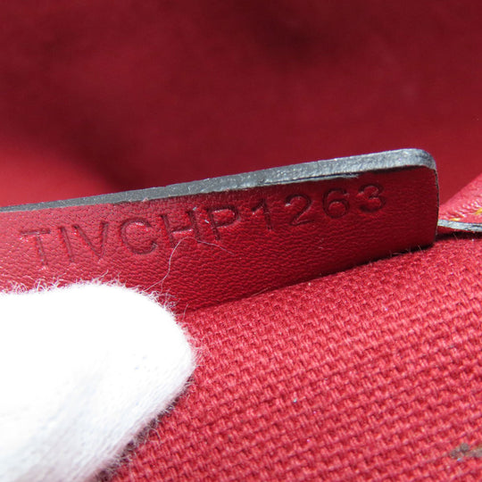 BURBERRY Shoulder Bag canvas Red Check Pattern Women Used Authentic