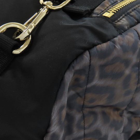 MONCLER Backpack Nylon gray Leopard Pattern Women Used Authentic