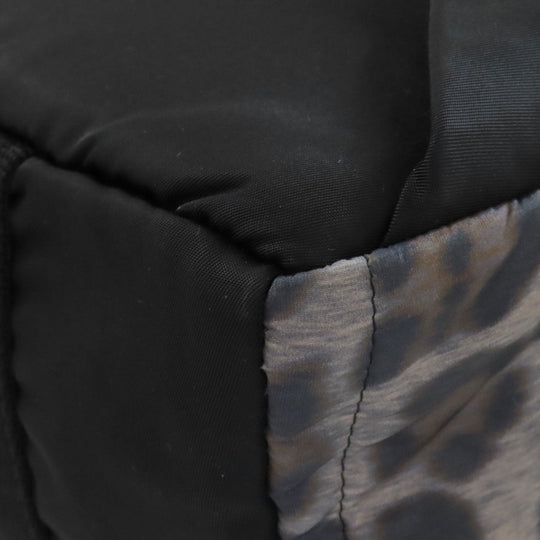 MONCLER Backpack Nylon gray Leopard Pattern Women Used Authentic