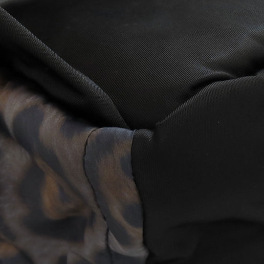 MONCLER Backpack Nylon gray Leopard Pattern Women Used Authentic