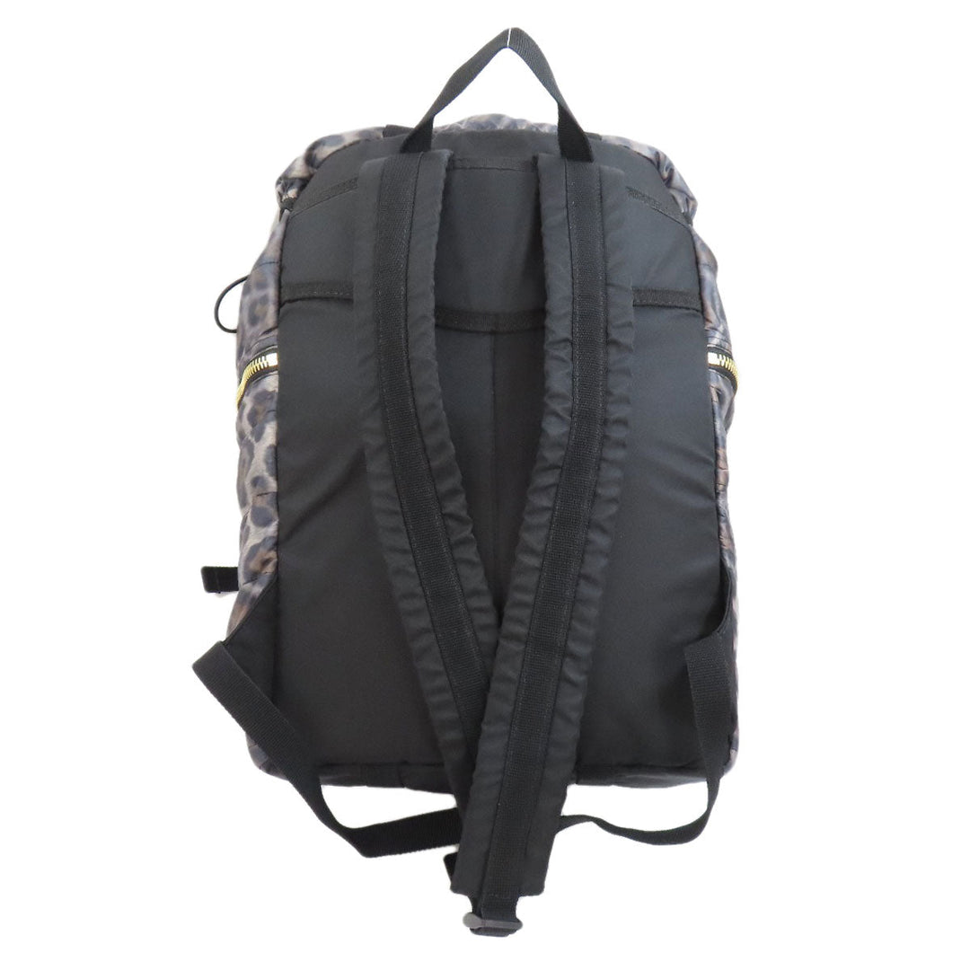 MONCLER Backpack Nylon gray Leopard Pattern Women Used Authentic