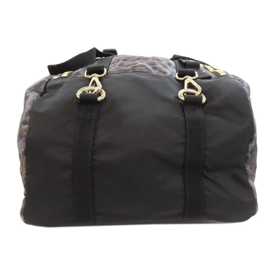 MONCLER Backpack Nylon gray Leopard Pattern Women Used Authentic