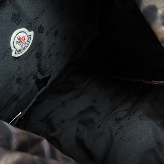 MONCLER Backpack Nylon gray Leopard Pattern Women Used Authentic