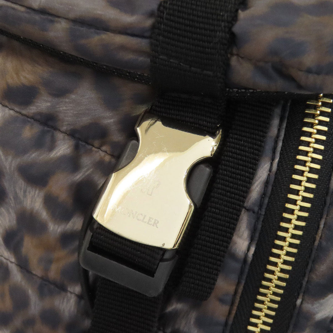 MONCLER Backpack Nylon gray Leopard Pattern Women Used Authentic