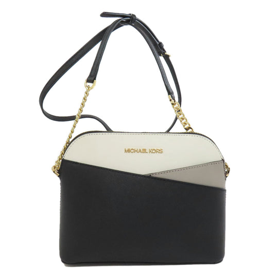 MICHAEL KORS Shoulder Bag leather black logo Women Used Authentic