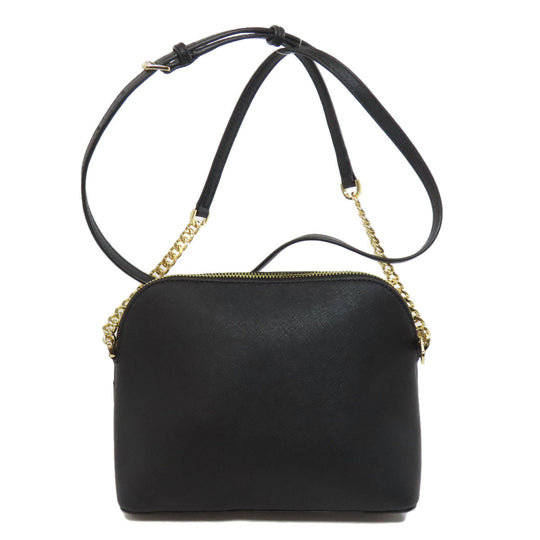 MICHAEL KORS Shoulder Bag leather black logo Women Used Authentic
