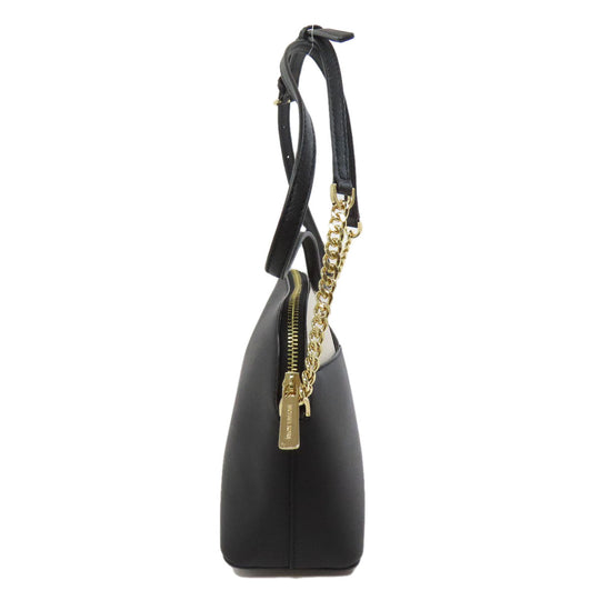 MICHAEL KORS Shoulder Bag leather black logo Women Used Authentic