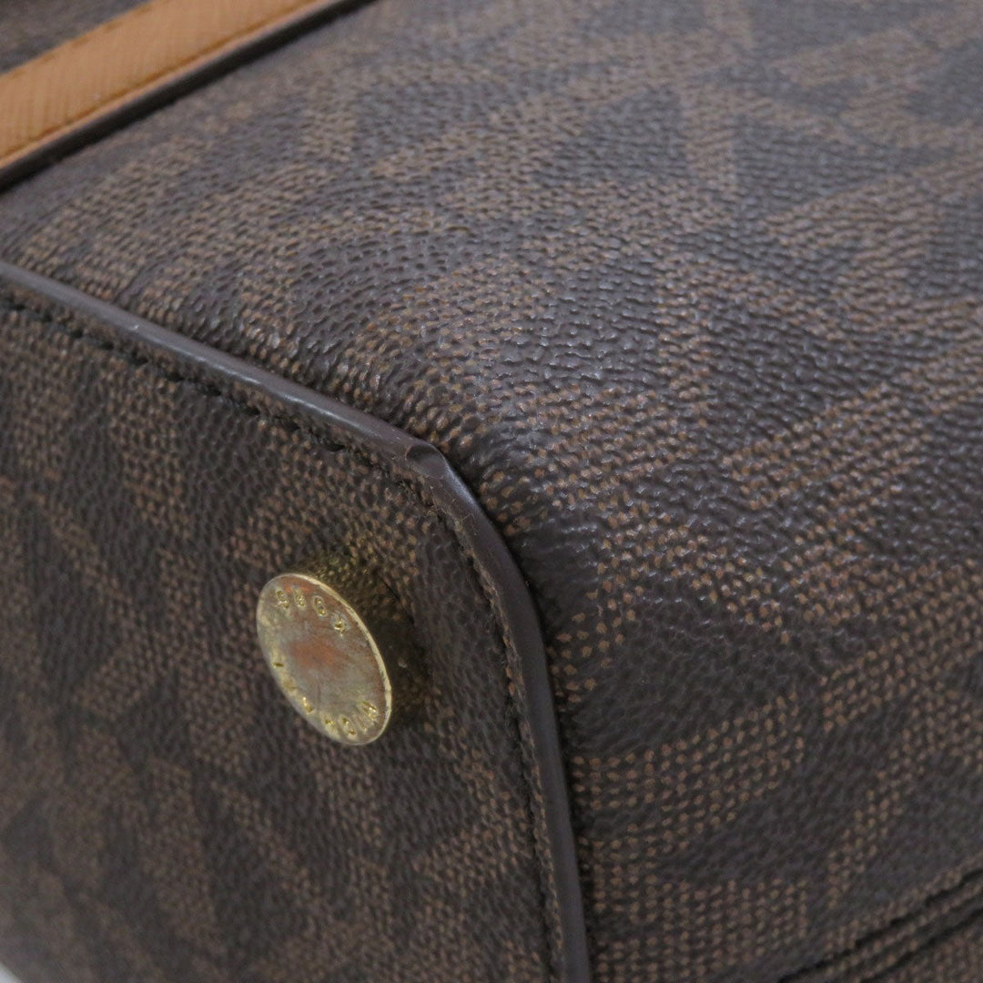 MICHAEL KORS Tote Bag PVC Brown MK signature Women Used Authentic