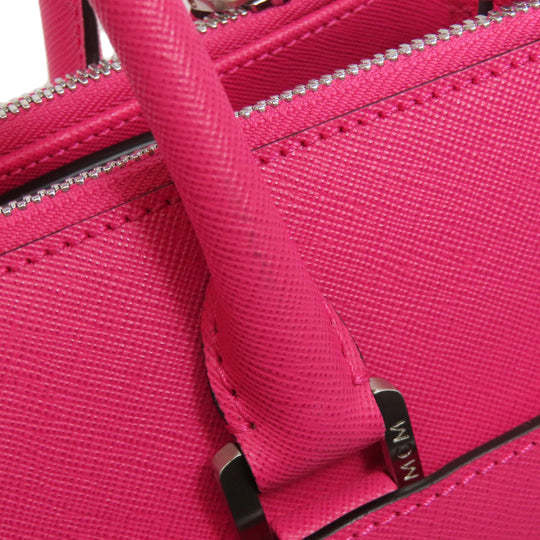 MCM Tote Bag leather pink logo 2WAY Women Used Authentic