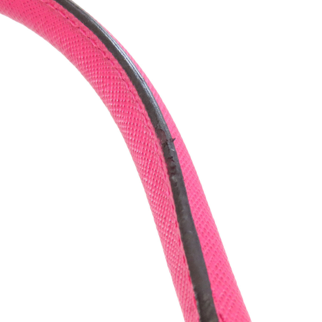 MCM Tote Bag leather pink logo 2WAY Women Used Authentic