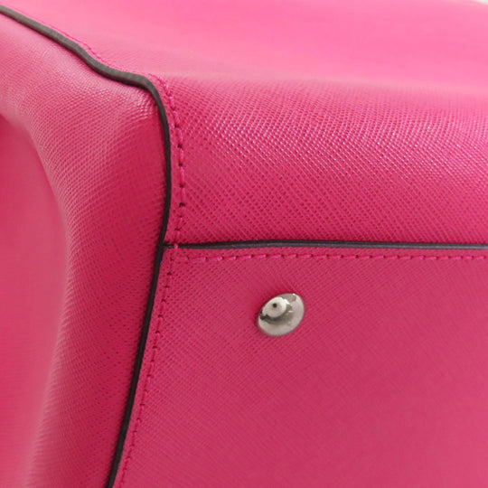 MCM Tote Bag leather pink logo 2WAY Women Used Authentic