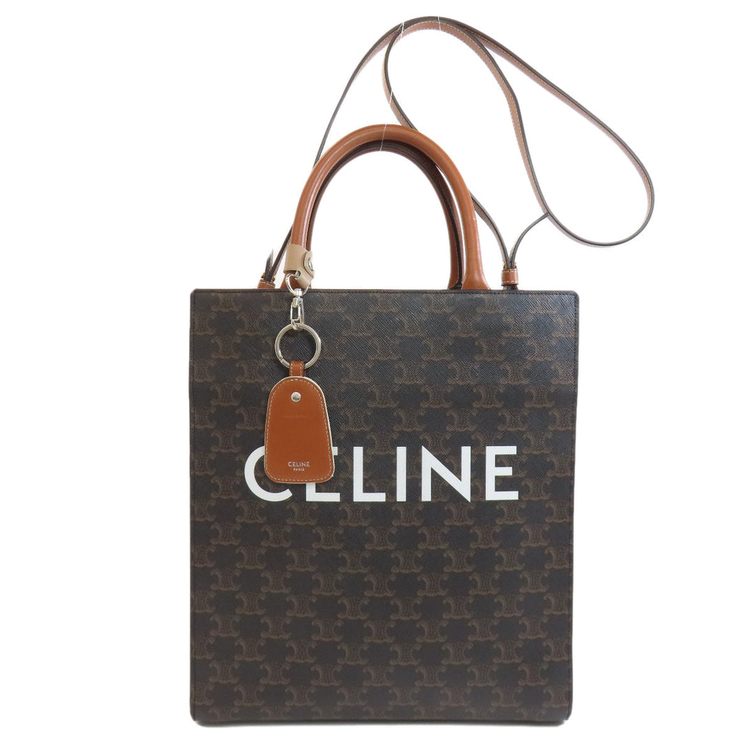 CELINE Tote Bag PVC Brown Vertical Hippo Triomphe